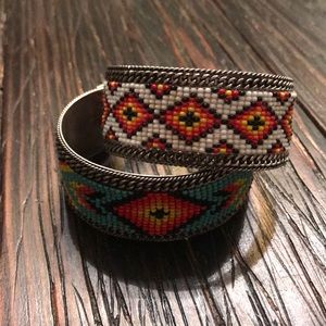 Boho Beaded cuff bracelet